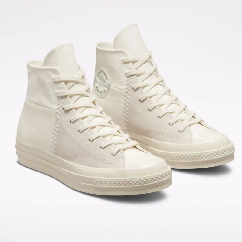 leather silver converse