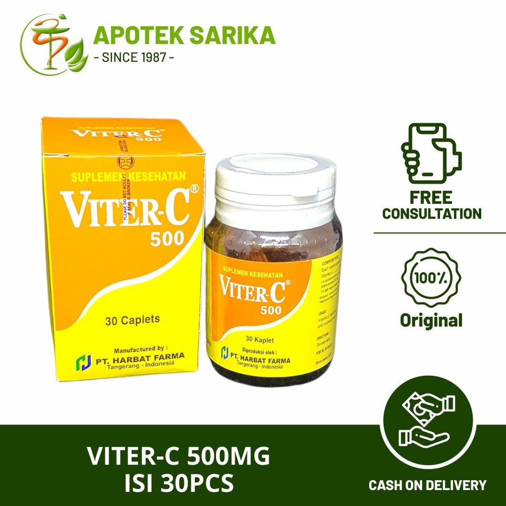 Jual VITERC Vitamin C 500 MG Isi 30pcs (Meningkatkan Daya Tahan Tubuh
