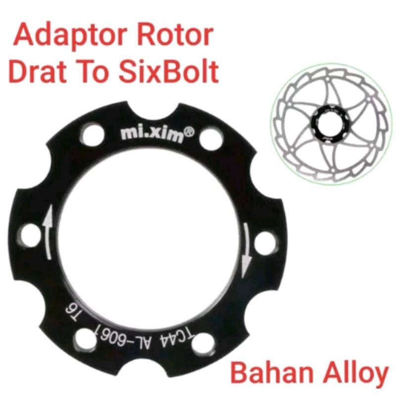 Adaptor Cakram Rotor discbrake kaliper sepeda untuk hub freehub drat ulir bcd 44mm alloy to six bolt