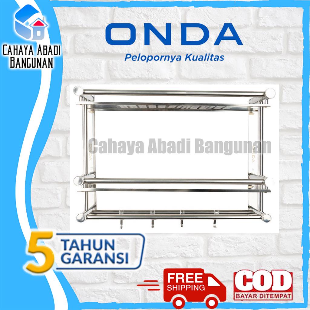 Rak Kamar Mandi Dinding Stainless Steel Tempel Gantung ONDA Domenico