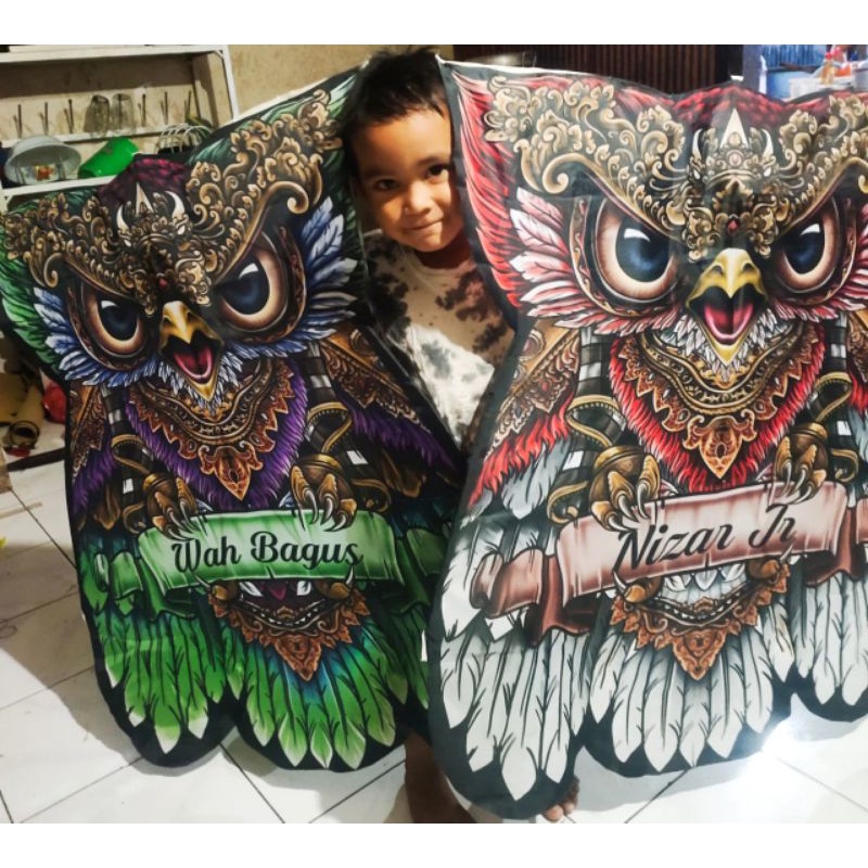 layangan celepuk / hantu paling murah bisa lipat dan bisa isi nama ukuran 1m