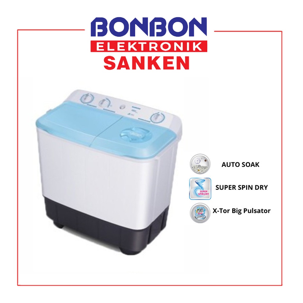 Sanken Mesin Cuci 2 Tabung 7KG TW-9110 BU / TW 9110 / TW-9110BU