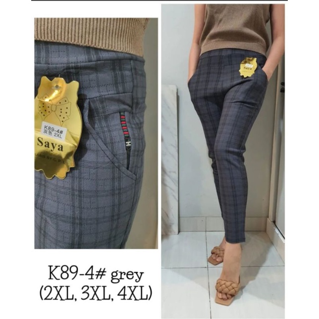 CELANA IMPORT TERBARU KOTAK SALUR BAHAN STRETT merk saya