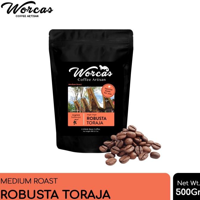 

[COD] WORCAS Kopi Robusta Toraja 500 Gram - Medium Roast [COD]
