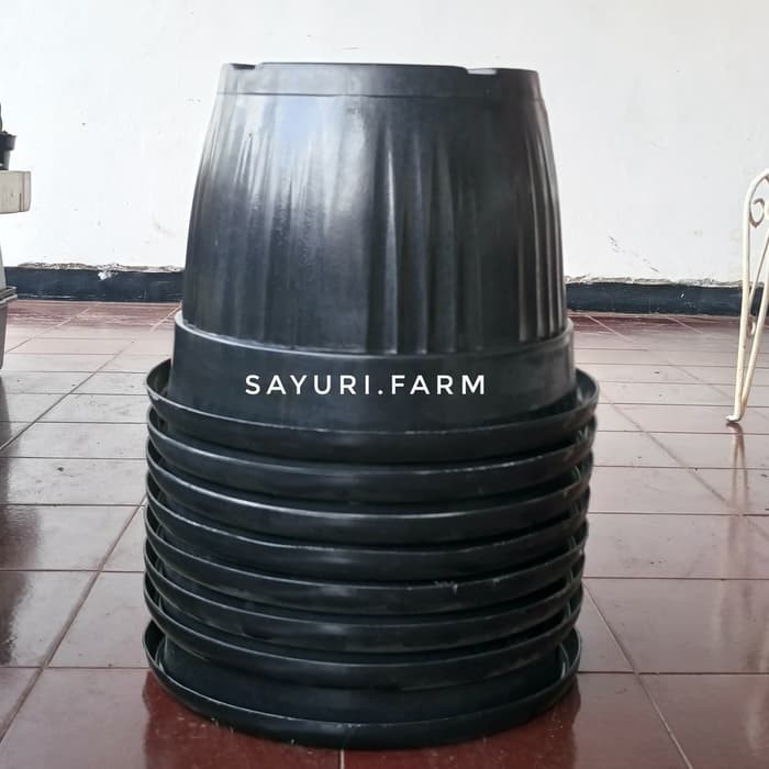 Promo Pot Bunga Hitam Plastik Kuping Diameter 30cm Murah Promo Pot Bunga Hitam Plastik Kuping Diameter 30cm Murah