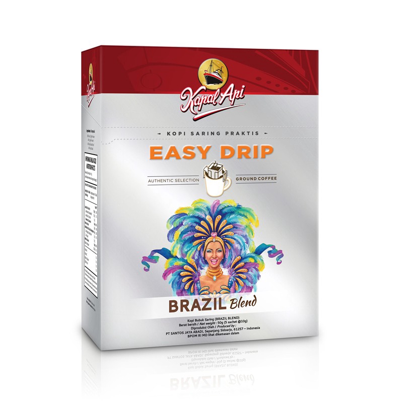 

Kapal Api Brazil Blend Easy Drip Coffee Box (Isi 5 sachet x 10 Gram)