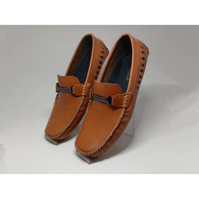 sepatu mocasin pria sole tanam bahan kulit asli