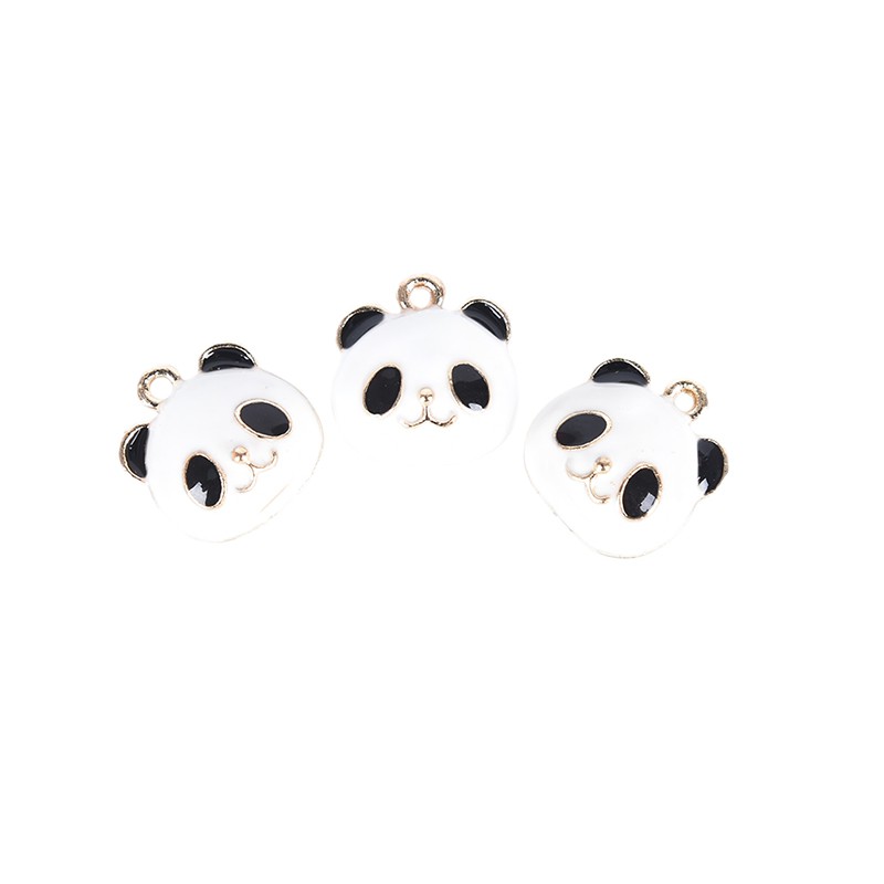 Hbid 10Pcs / Set Liontin Bentuk Panda Bahan Alloy Enamel Untuk DIY Craft / Perhiasan Charms