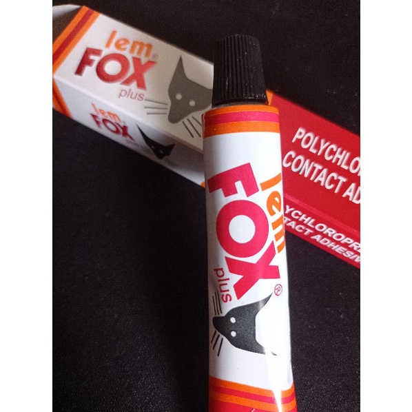 Lem Fox Plus Tube Box 20 gr Plastik Kulit Sintetis Karet HPL Porcelain Karpet Gasket Mesin Serbaguna Murah Grosir