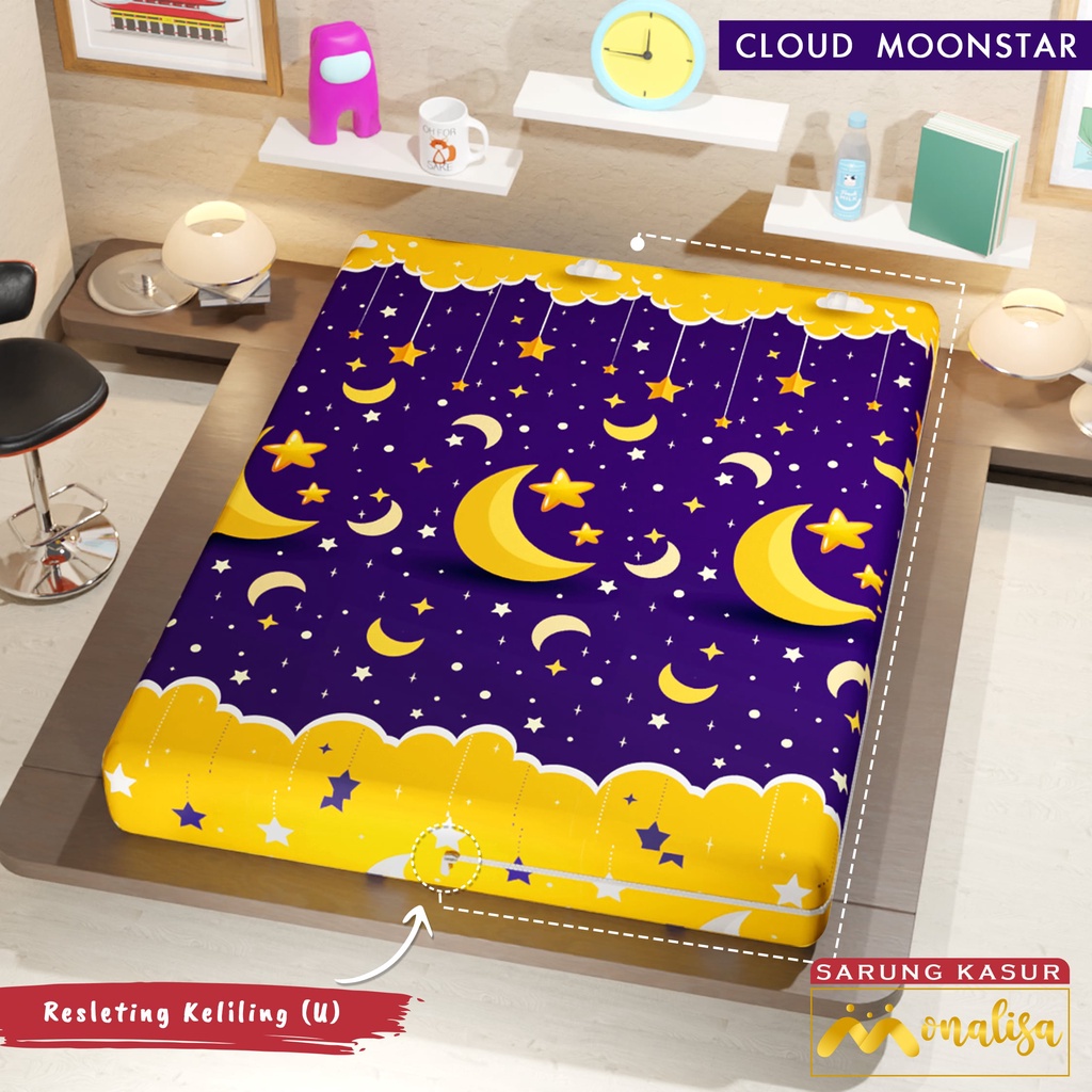 Monalisa Premium Sarung kasur Uk 160/180 T 15/20 - Cloud Moonstar