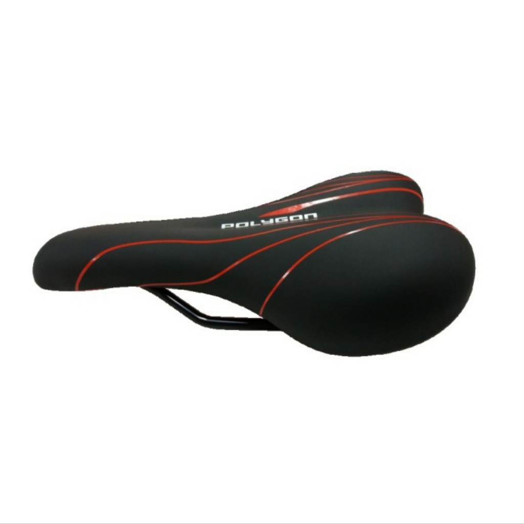 Sadel sepeda MTB Polygon Black Red
