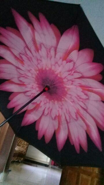 Payung Terbalik Reverse Umbrella Gagang C Kazbrella ( Bunga )