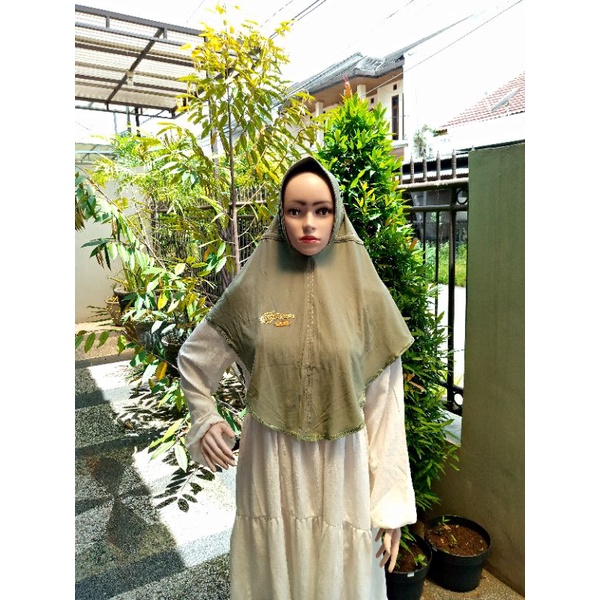BARU  JILBAB BALLON SERUT BELAKANG PRES GOLD -(M) - HIJAB DOI ORI
