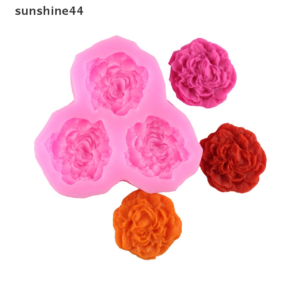 Sunshine Cetakan Kue / Cupcake Bentuk Bunga Peony Bahan Silikon