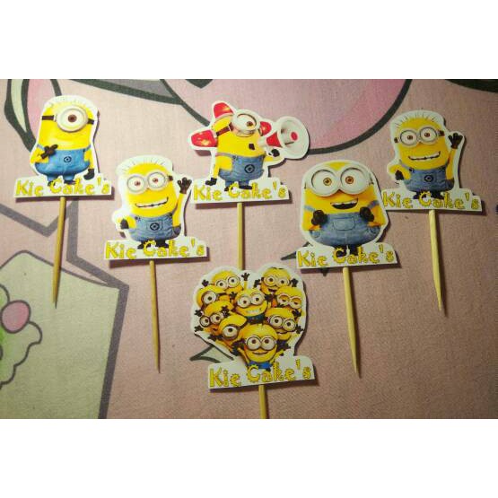 

topper tusukan despicable me tusukan minion hiasan cupcake kue tart cake 10pc