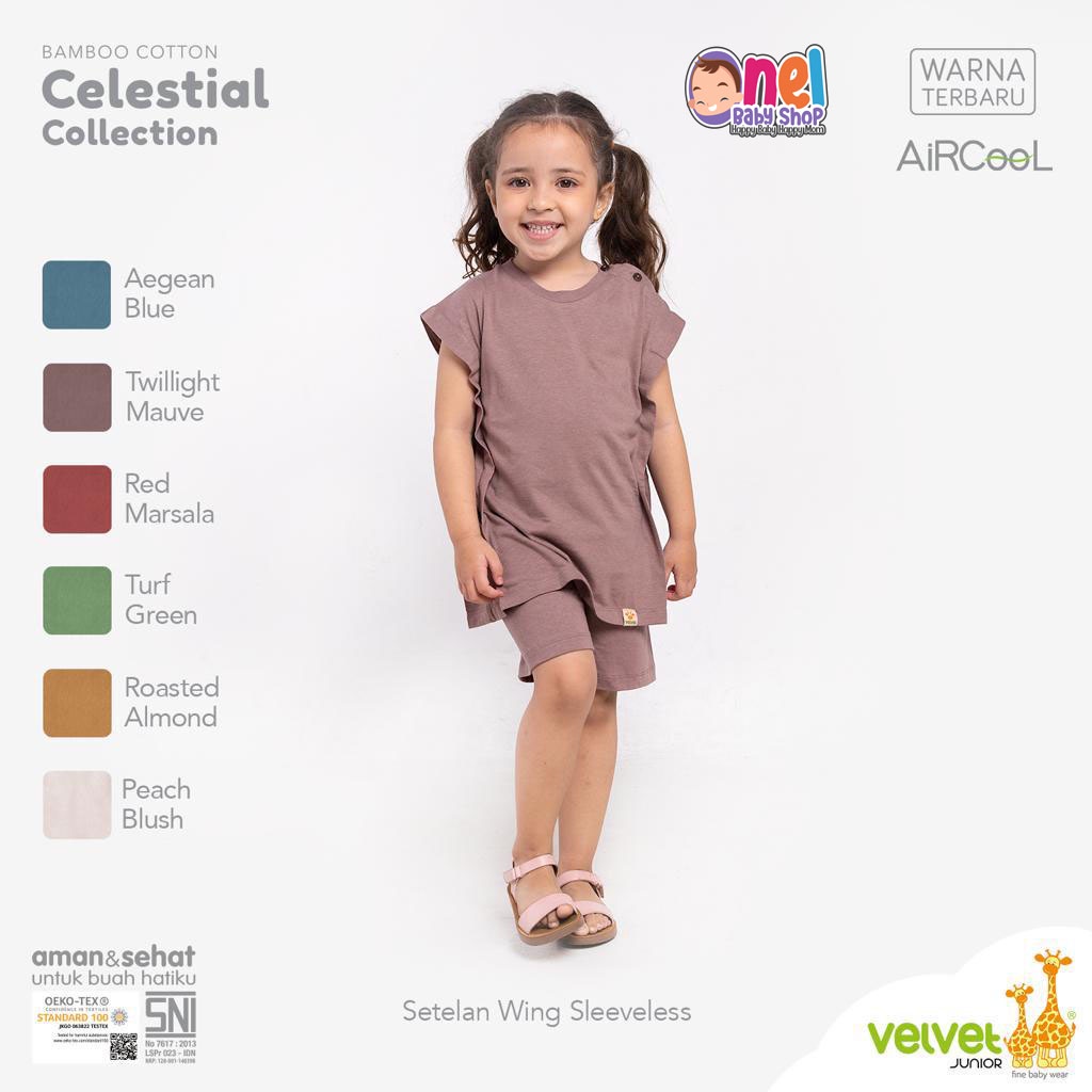 SETELAN BAJU ANAK - VELVET 1 stel Celestial Ob Sayap L / Celestial Baju Panjang / Celestial Baju Pendek celana Panjang NB / Celestial Baju Pendek NB