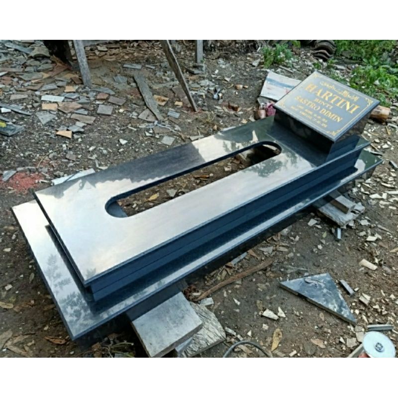 Kijingan Makam Batu Granit Alam Hitam