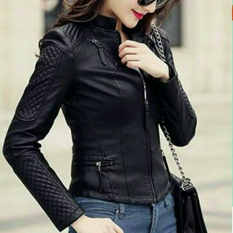 JAKET KULIT WANITA CACUAL BRANDED/SEMI KULIT PREMIUM