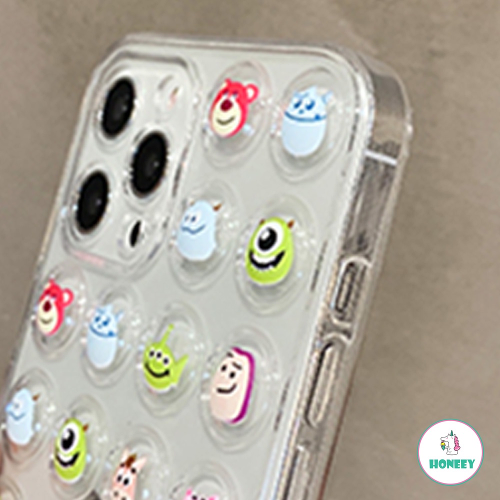 3D Cute Toy Story stress reliever Clear Phone Case compatible for iPhone 14 13 12 11 Pro Max XR 7 Plus Shock Resistant Soft TPU Back Ccover