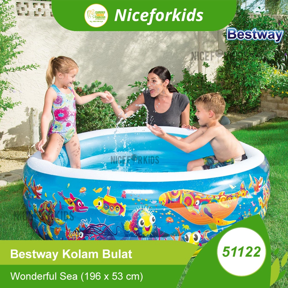 Bestway Kolam Renang Anak Uk. 196 x 53 cm Kolam Karet 51122