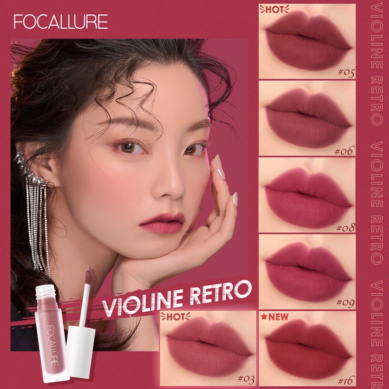 FOCALLURE Staymax Matte Lip Gloss Long Lasting Waterproof Lipstick Lip Makeup