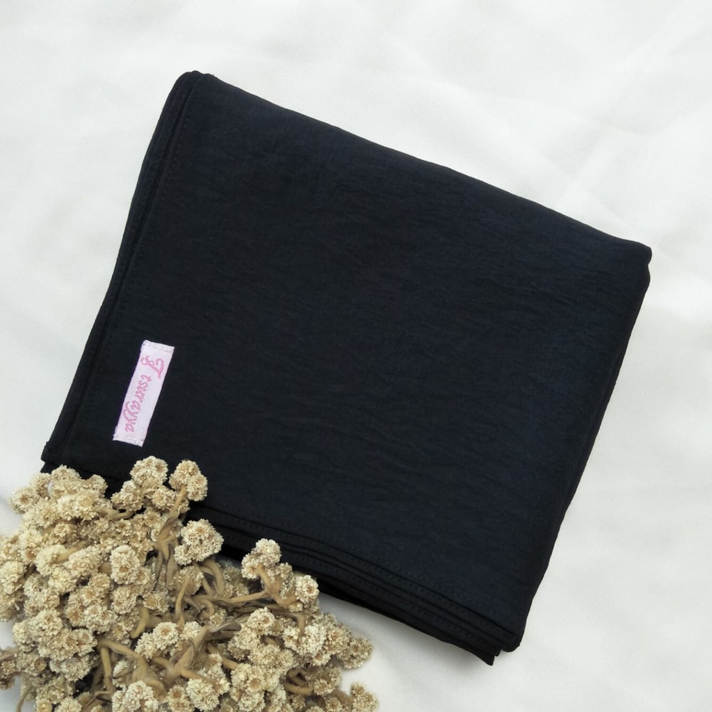 PASHMINA CRINCLE SET CADAR SIZE 200X75/PASHMINA CRINCLE SYARI/PASHMINA JUMBO-Black