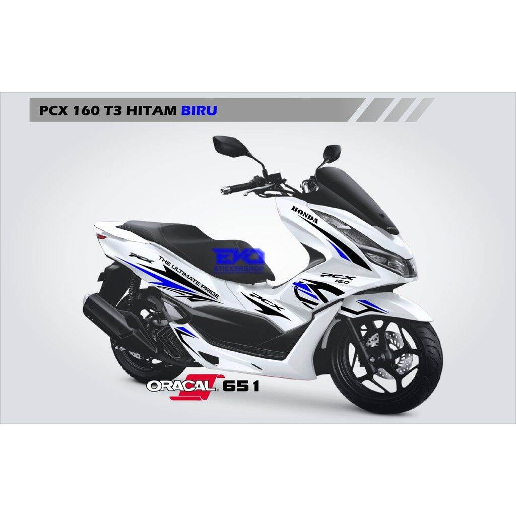 0Stiker PCX 160 PUTIH Cutting Sticker New Pcx bahan oracal 651 germany