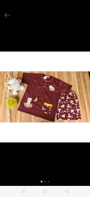 PIYAMA TANGAN PENDEK  CELANA  PENDEK  ANNE CLAIRE BAJU TIDUR 