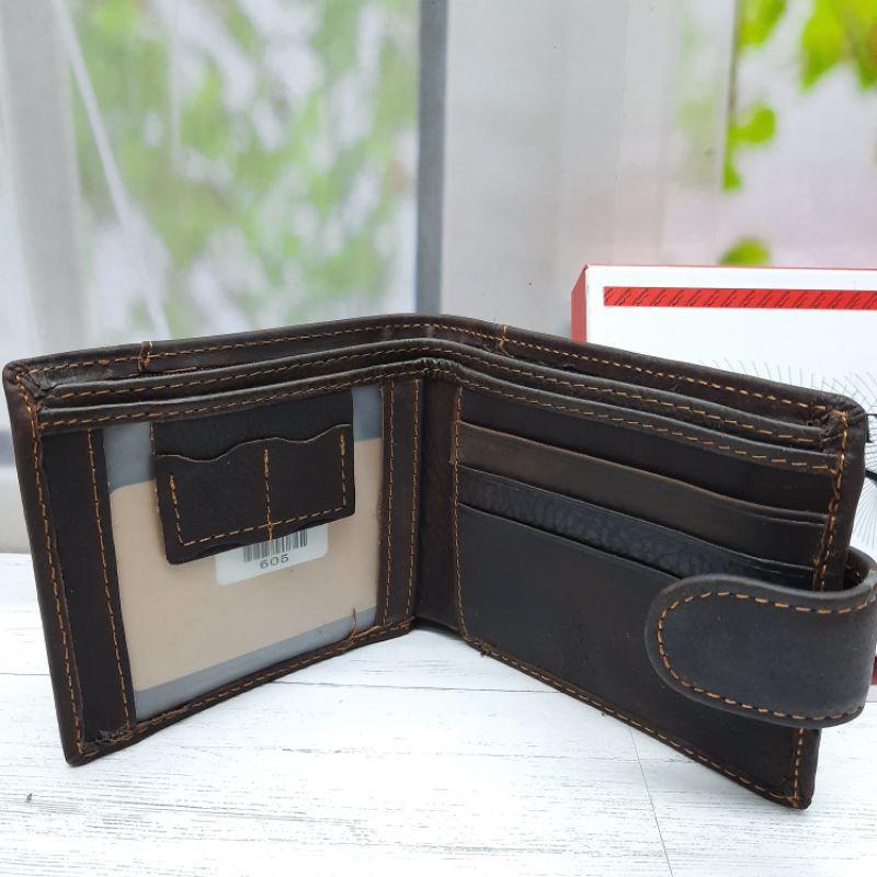 Dompet Kulit Augustine Variasi Kancing. Dompet pria kulit asli. Dompet full kulit