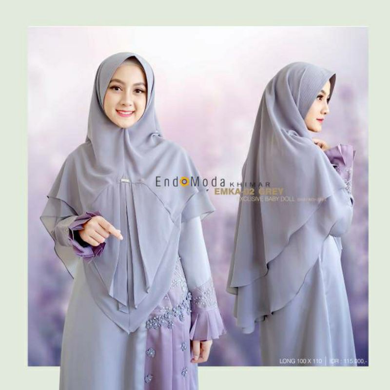 HIJAB INSTAN KHIMAR EMKA 02 SIZE 100 X 110 || ENDOMODA || READY STOK