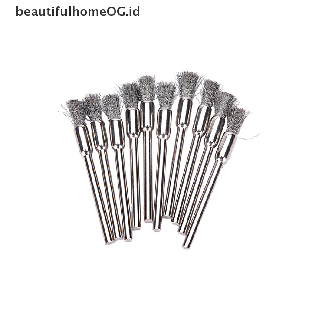 // beautifulhomeOG.id // New 10pc Mini Wire Brush Brushes Cup Wheel for Grinder or Drill 3x5mm **