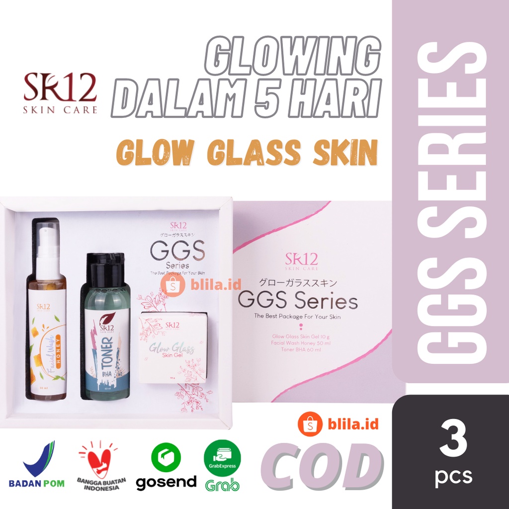 GGS SERIES SR12 GLOW GLASS SKIN GEL PAKET GLOWING BPOM MENCERAHKAN MENGHILANGKAN FLEK HITAM