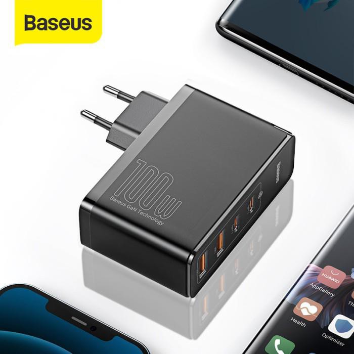 Baseus Cable Gan 2 Pro 100W Adapter Charger PD - Dual PD &amp; Dual Port - Include Cable C to C