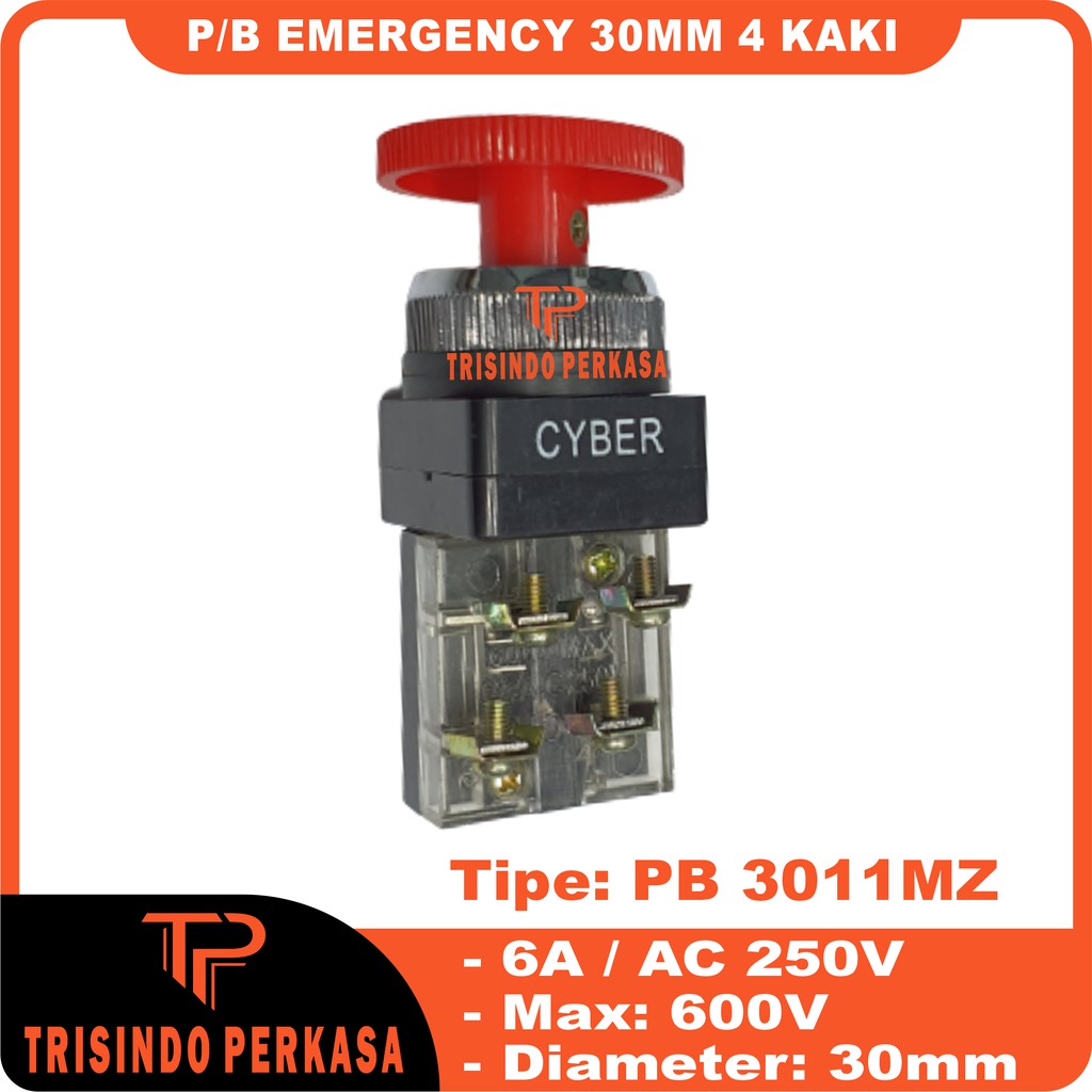 Push Button Reset Emergency PB3011MZ 30mm 4kaki