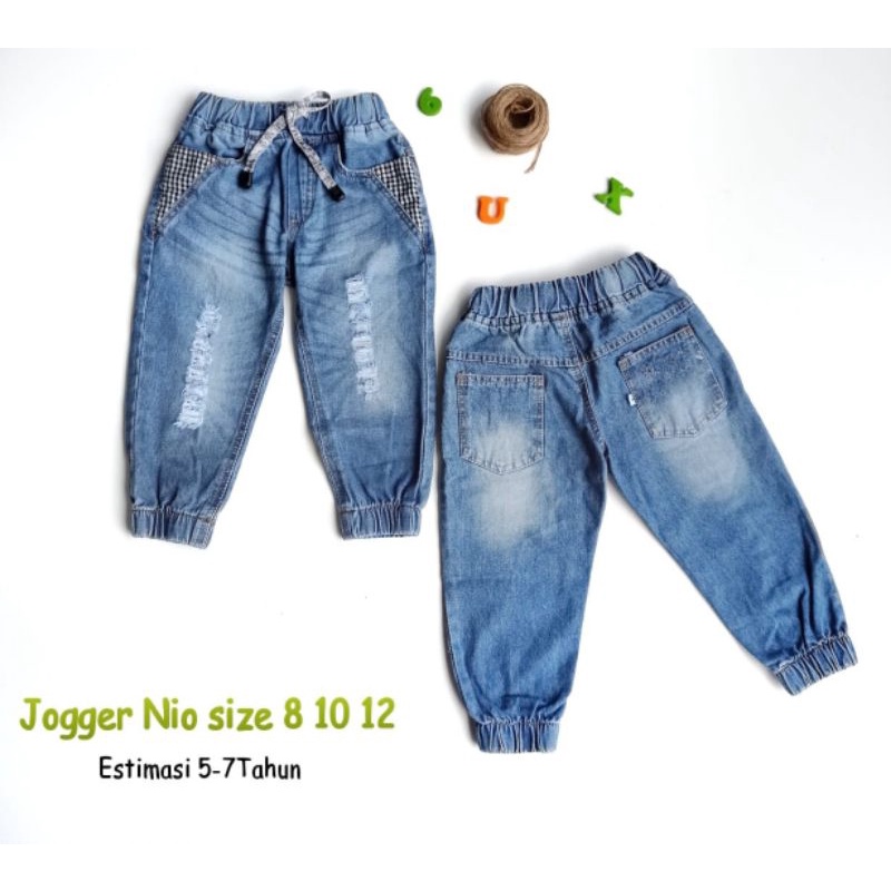 Celana Panjang Jogger Joger Jeans Anak Laki Cowok Usia 2 3 4 5 6 7 8 9 Tahun Variasi Repad Nio