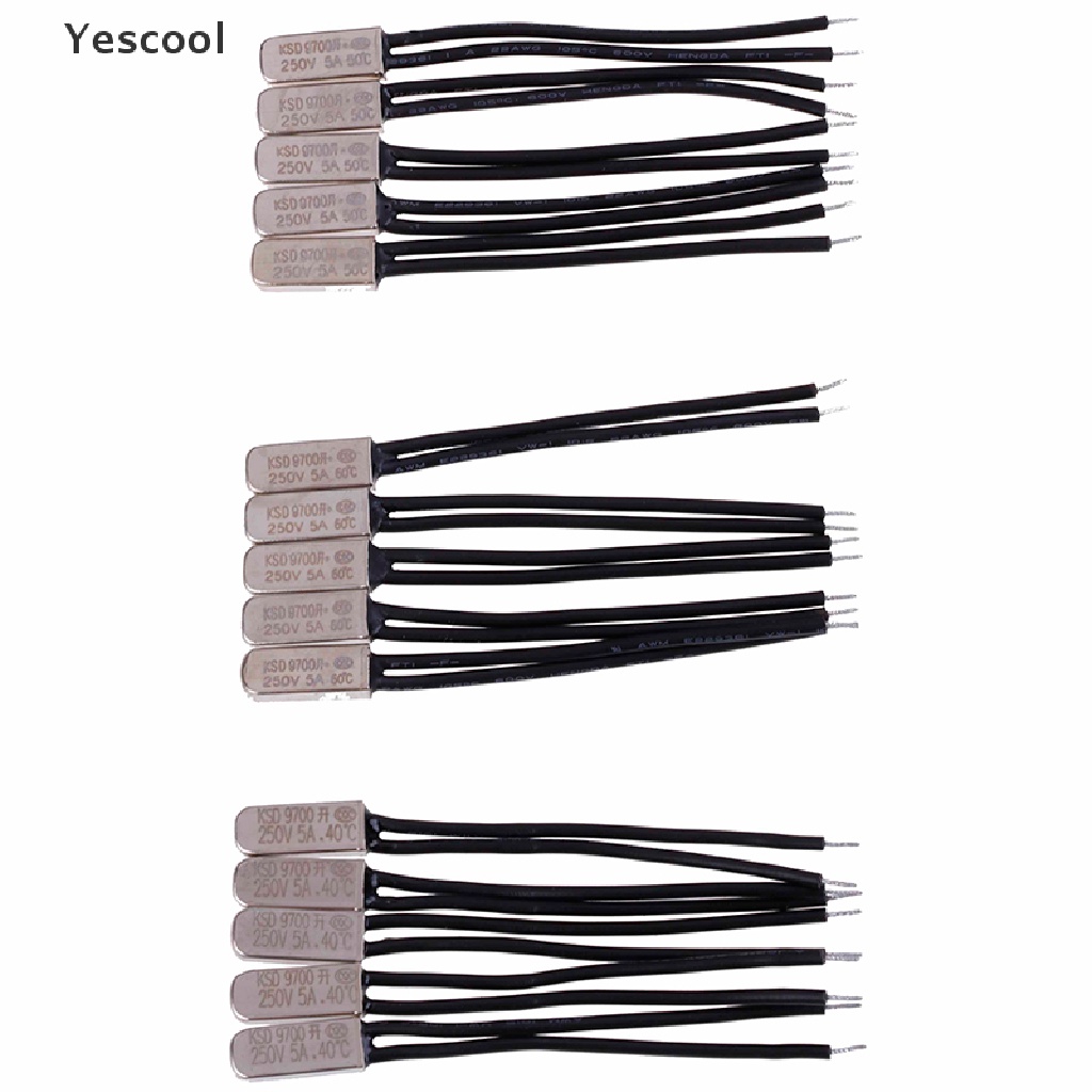 Yescool 5Pcs KSD9700 Derajat Celcius Thermostat Kontrol Suhu 5A 250V