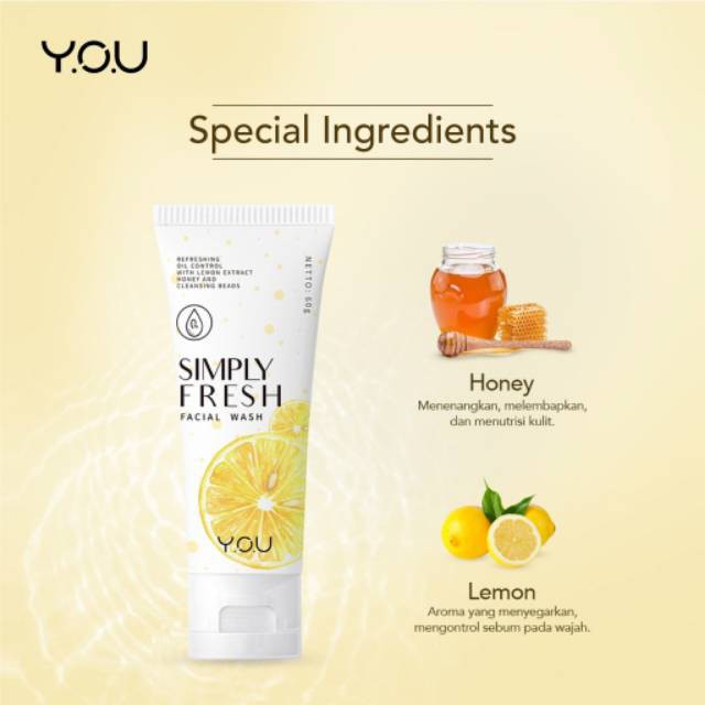 Y.O.U Simply Fresh - Simply Bright Facial Wash 60ml - YOU