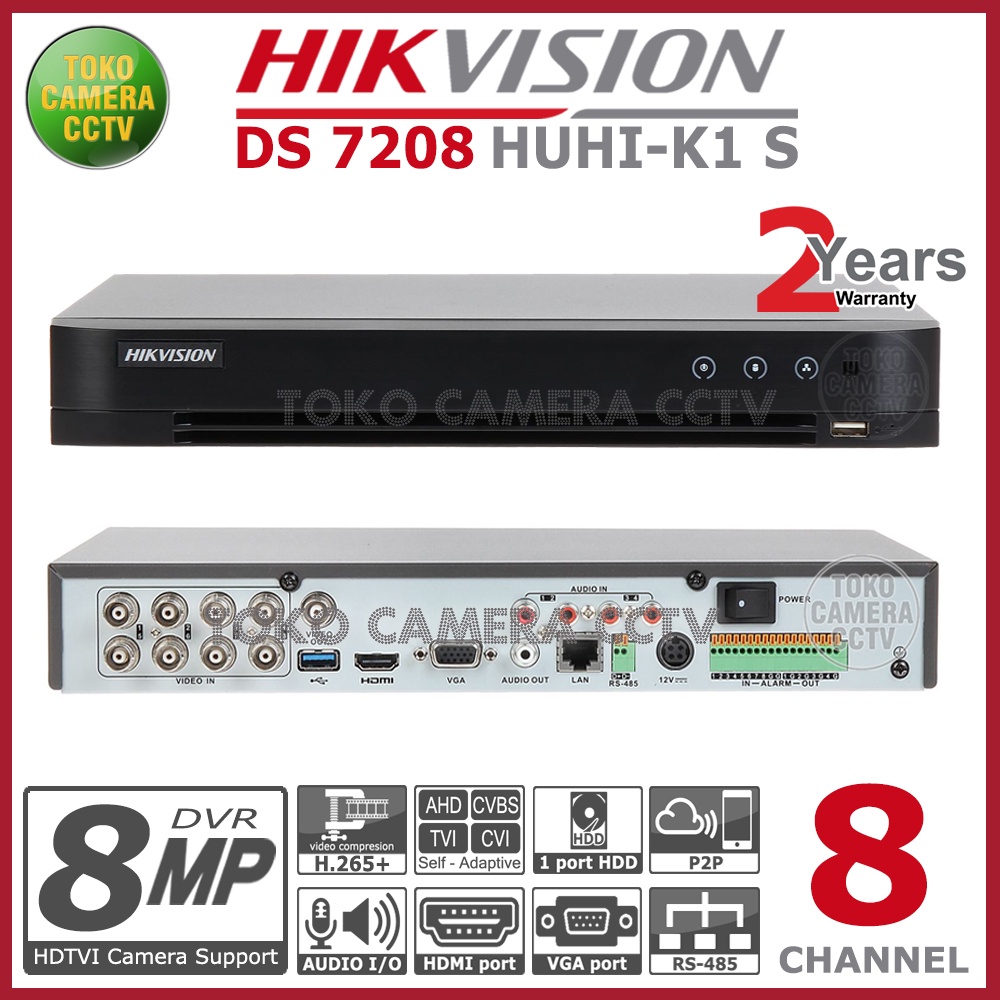 PAKET CCTV HIKVISION 8MP 8 CHANNEL 5 KAMERA