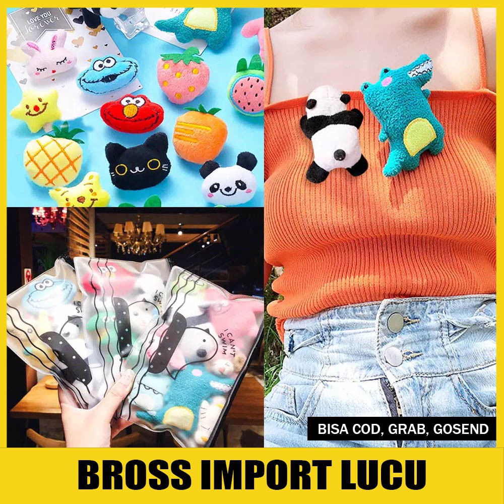 BROS BROSS ANAK KOREA FASHION KARAKTER LUCU PIKACHU RAINBOW HELLO KITTY SPONGEBOB AKSESORIS BAJU