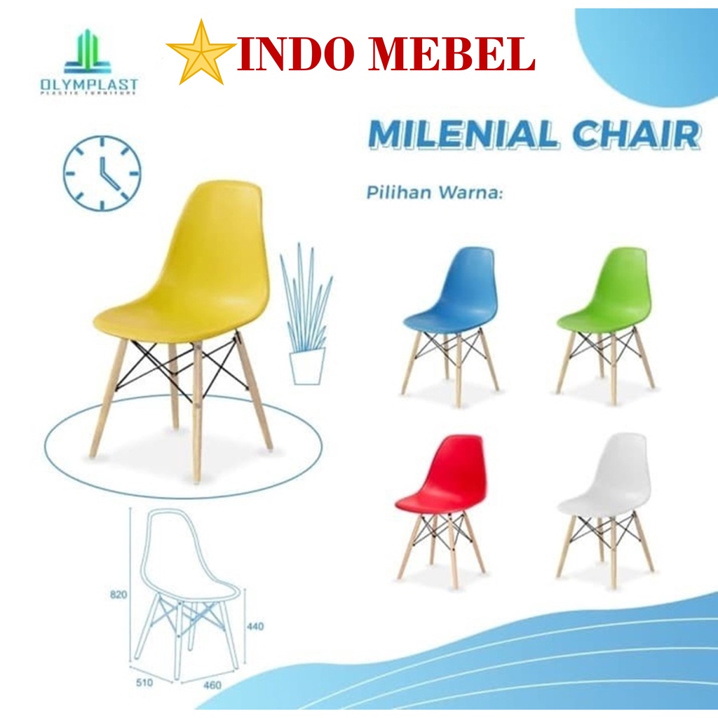 Olymplast Kursi Plastik / Kursi Kafe Cafe / MILENIAL makan Minimalis kursi millenial chair ready mak