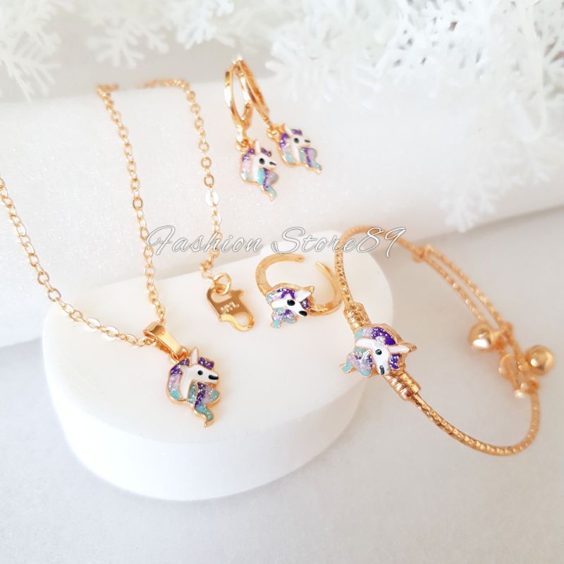 kalung Set Anak Fashion impor perhiasan lapis emas Bestseller Aneka motif Cantik