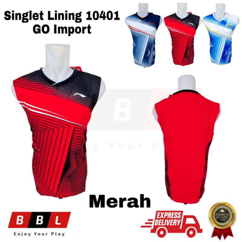 Singlet Badminton Lining 10401 Merah Grade Ori Import Singlet Badminton Lining 10401 Merah Import Je