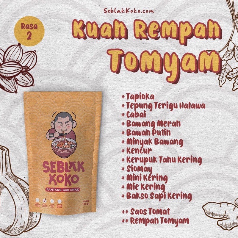 

SEBLAK KOKO KUAH REMPAH TOMYAM