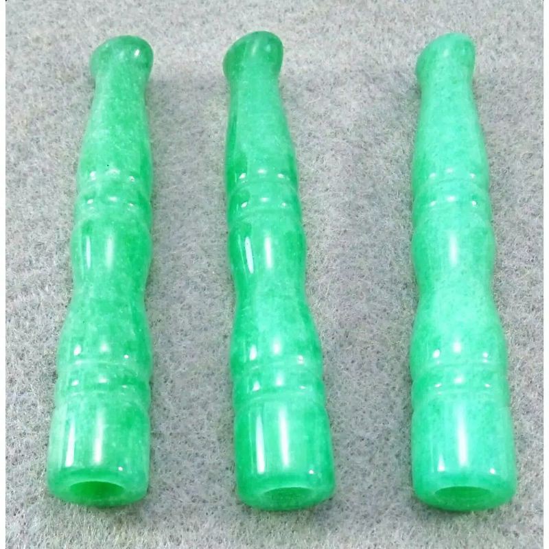 Pipa Natural Batu Ali Giok Hijau Asli