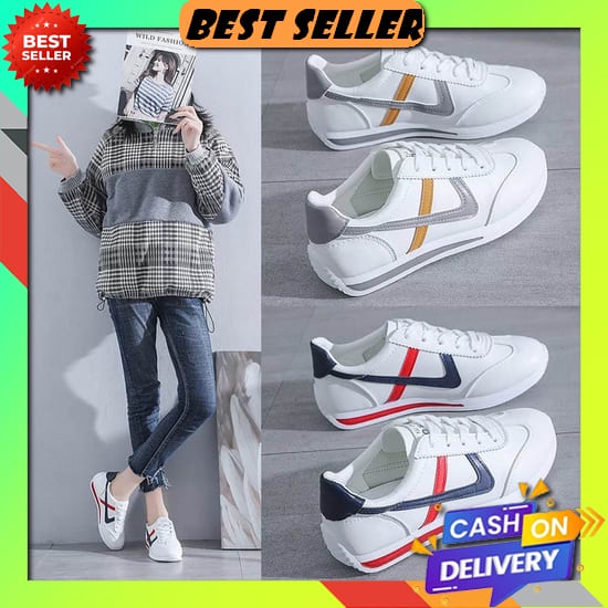 Sepatu Wanita Terbaru 2022 Kekinian Viral Cewek Hak Rendah Dewasa Import Sport Korea Ori Original As