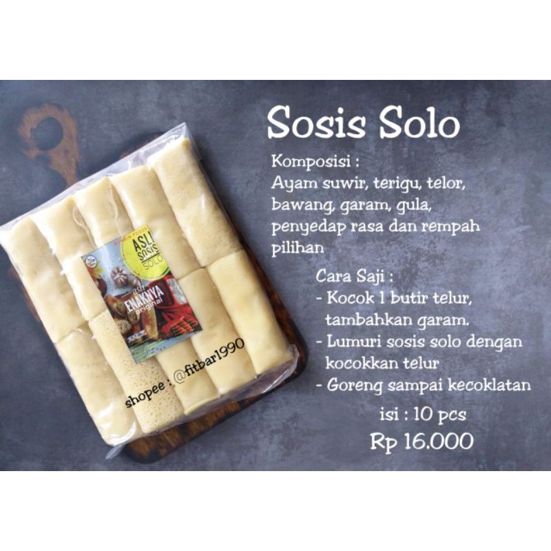Sosis Solo Asli --> bergizi, sehat, halal