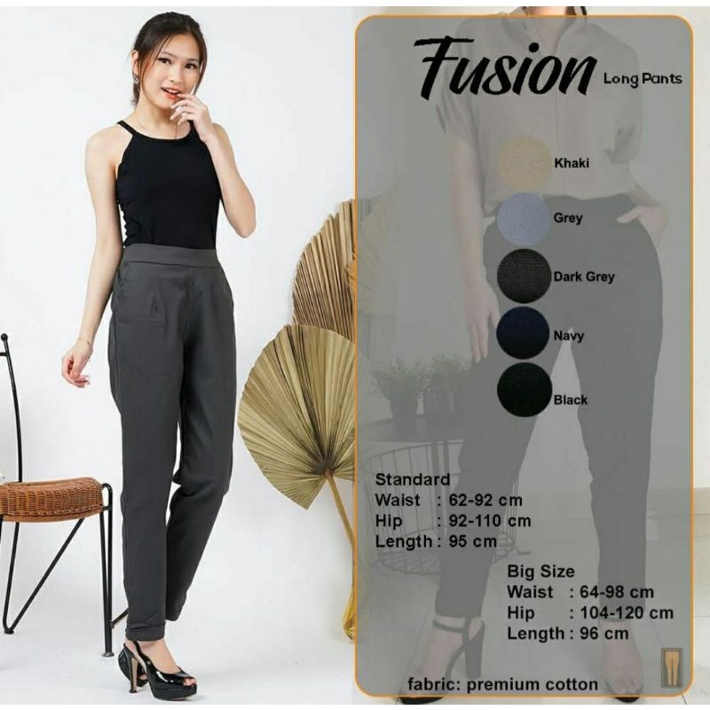 FUSION PANTS  7/9 KATUN  STERTCH /CELANA KERJA WANITA KANTOR / CELANA PANJANG WANITA / CELANA WANITA
