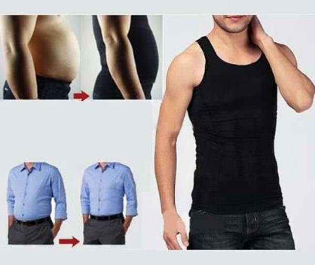 pakaian pelangsing khusus pria singlet korset diet laki six pack obat perut buncit langsing