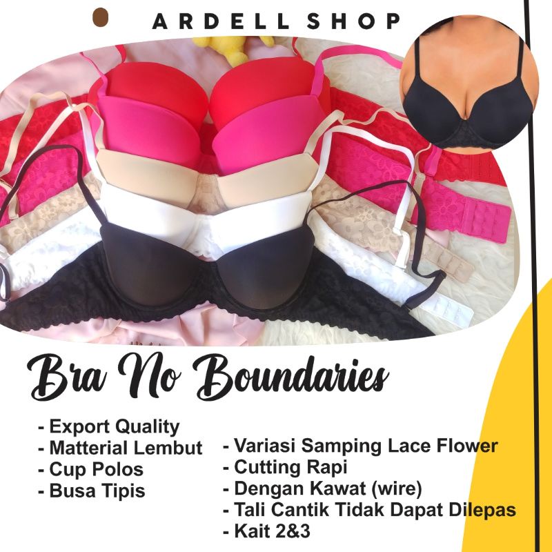 Bra Wanita Kawat No Boundaries Renda Bunga Wing Lace Cup Halus Daily Bra Original 34B 38D - WLF