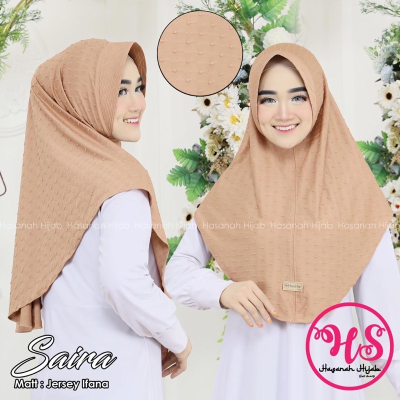 cod termurah jilbab hijab bergo instan merk hasanah hijab motif polka bordir ukuran standart sport p